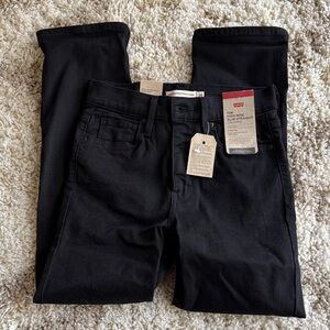 Levi's NWT Black Slim Straight Jeans 26 high rise 724 cropped